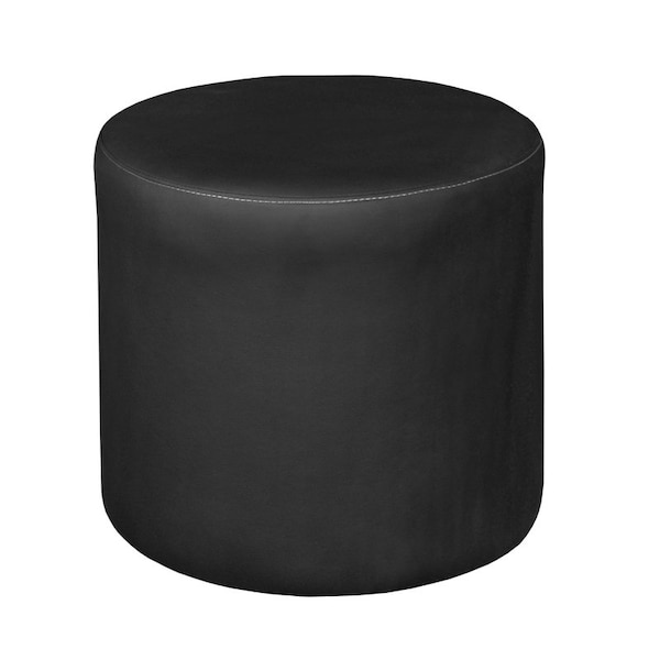 Education And Lounge Regency Logan Round Stool Ottoman- Black N6262BK - main